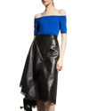 Alexander Mcqueen Blue Off-the-shoulder T-shirt In Dark Navy