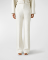 St John Silk-blend Heavy Georgette Straight-leg Pants In Cream