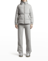 Moncler Daval Hooded Quilted Cashmere-blend Down Jacket In Charcoal