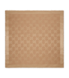 Gucci Gg Jacquard Silk Wool Shawl In Beige