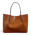 Christian Louboutin Large Croc-embossed Leather Cabarock Tote Bag In Biscotto