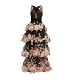 MARCHESA TULLE FEATHER GOWN
