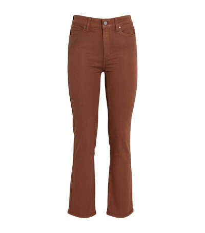 Paige Coated Cindy Skinny Jeans In Brown