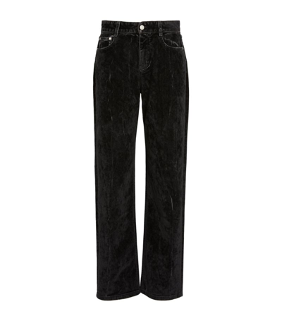 Stella Mccartney Velvet Straight Jeans In Black