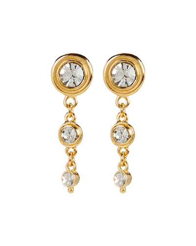 Ben-amun Tiered Crystal Drop Earrings In Gold