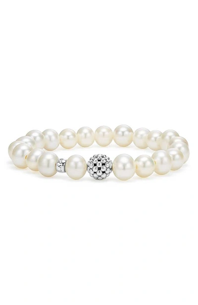 Lagos Caviar Ball Beaded Cultured Pearl Bracelet, 10mm