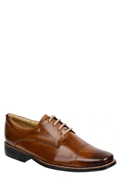 Sandro Moscoloni Men's Maxwell Leather Cap Toe Derby Shoes In Tan