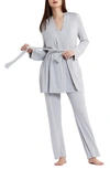 A Pea In The Pod Maternity Nursing Pajama Set - Pants, Rope, Adjustable Tank In Gray
