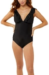 A Pea In The Pod Ruffled Maternity One Piece Swimsuit In Black