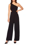 Susana Monaco One-shoulder Cutout Wide Leg Jumpsuit In Black