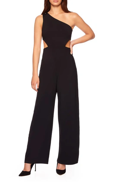 Susana Monaco One-shoulder Cutout Wide Leg Jumpsuit In Sugar