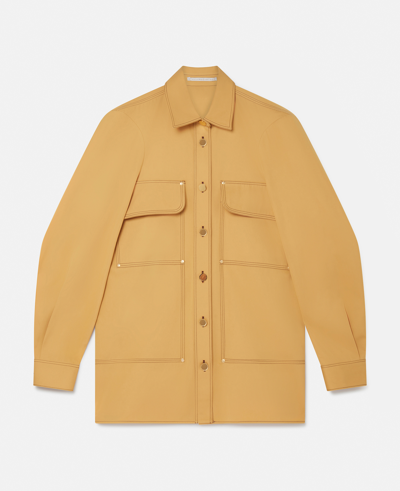 Stella Mccartney Cotton Twill Patch Pocket Regular Shirt In Mustard