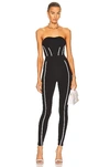 Rta Otavia Contrast-stripe Jumpsuit In Black