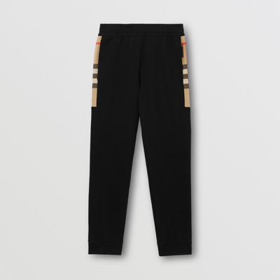Burberry Stephan Vintage Check-detail Track Pants In Black