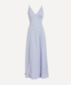 Ganni Floral Jacquard Midi Slip Dress In Cosmic Sky
