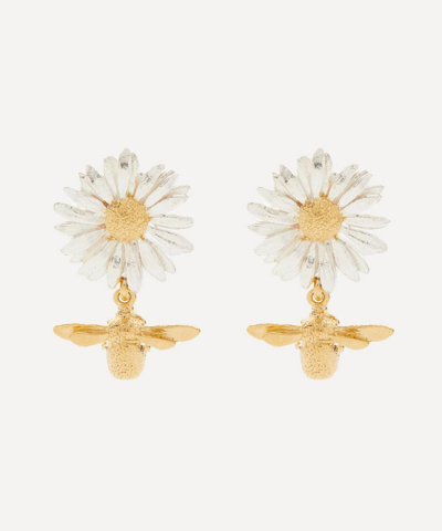 Alex Monroe 22ct Gold-plated Daisy Teeny Weeny Bee Drop Earrings
