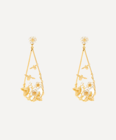 Alex Monroe 22ct Gold-plated Strawberry Patch Drop Earrings