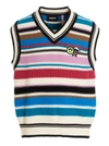 Barrow Logo Wool Blend Tricot Knitted Vest In Multicolor