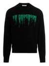 Jw Anderson Black And Green Merino Wool Jumper In Black