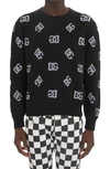 DOLCE & GABBANA ALLOVER DG LOGO CREWNECK SWEATER