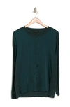Donna Karan Woman Mixed Media Sweater In Emerald