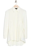 Donna Karan Woman Long Sleeve Collared Blouse In Ivory