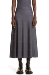 MAX MARA CANTU METALLIC WOOL BLEND A-LINE SKIRT