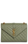 Saint Laurent Medium Cassandra Envelope Bag In Light Sage