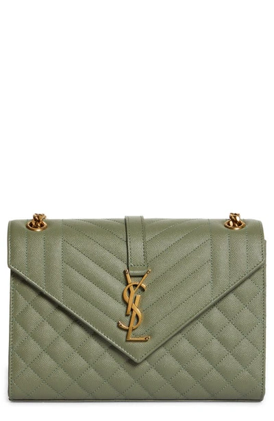 Saint Laurent Medium Cassandra Envelope Bag In Light Sage