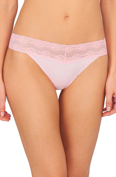 Natori Bliss Perfection One-size Thong In Ribbon Pink/peach Pink
