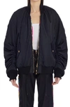 Versace I Ventagli-print Reversible Puffer Jacket In Black Multicolor
