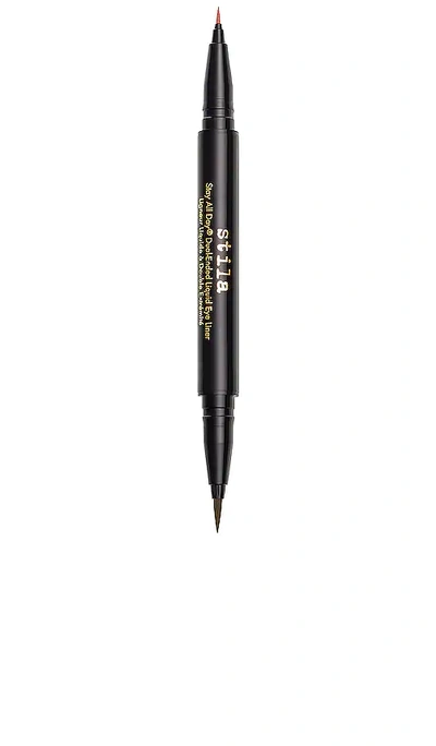 Stila All Day Dual-ended Liquid Eye Liner In Amber,dark Brown