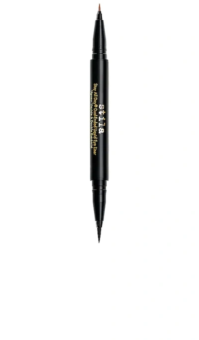 Stila All Day Dual-ended Liquid Eye Liner In Mai Tai,intense Black