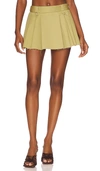 By.dyln Parsons Khaki Pleated Mini Skirt In Light Khaki