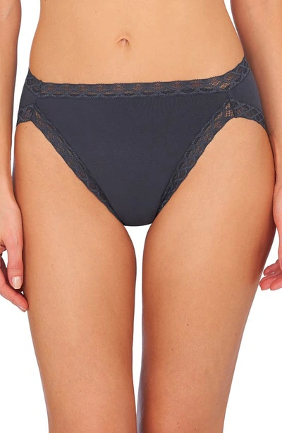 Natori Bliss Cotton French Cut Briefs In Ash Navy