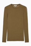 Cos Crew-neck Merino Wool Top In Beige