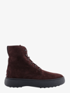Tod's Striped Suede Ankle Boots With Chunky Rubber Sole For Men In Brown