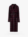 Marni Reversible Madras Coat With Double Belt In Red