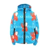 Jw Anderson All Over Logo Print Nylon Zip Jacket In Blue