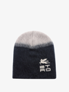 Etro Logo-print Virgin-wool Hat In Blue