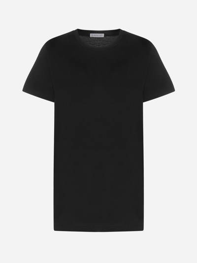 Moncler Logo-patch Cotton T-shirt In Black