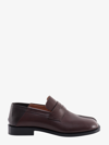 Maison Margiela Tabi-toe Polished-finish Loafers In Brown