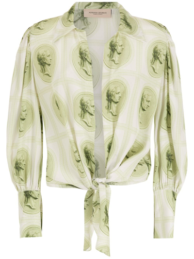 Adriana Degreas Printed Silk Shirt In Green