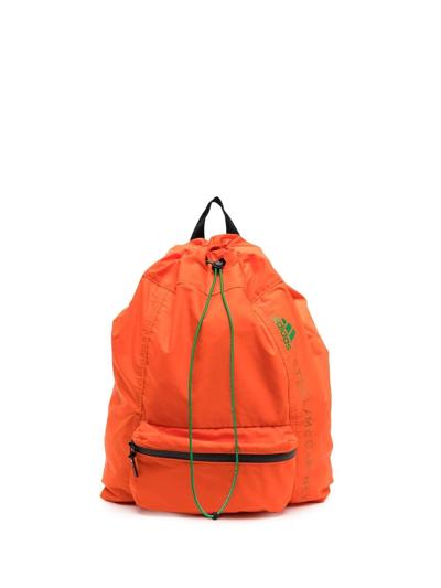 Adidas By Stella Mccartney Logo-print Gym Bag In Orange