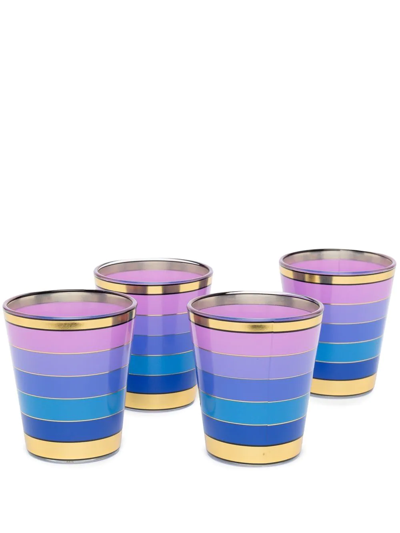 Jonathan Adler Set Of Four Boxed Glasses In Purple