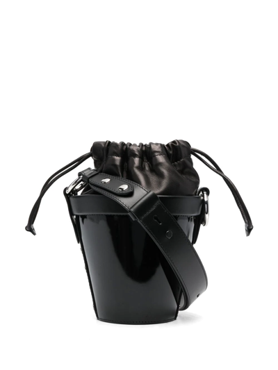 Maison Margiela Logo Bucket Bag In Black