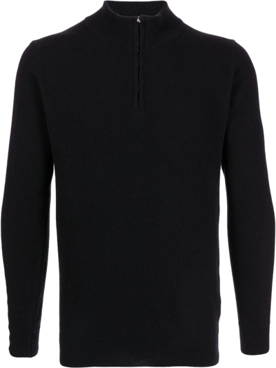 Pringle Of Scotland Half-zip Long-sleeve Jumper In Schwarz