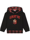 Dolce & Gabbana Tartan-trim Hoodie In Black