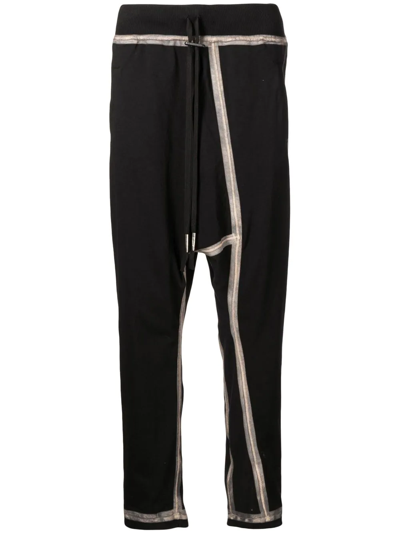 Boris Bidjan Saberi Panelled Drawstring-waist Track Pants In Schwarz