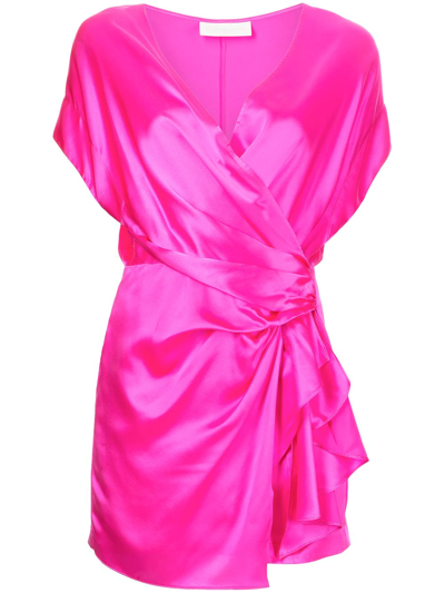 Michelle Mason Draped-detail Mini Dress In Pink